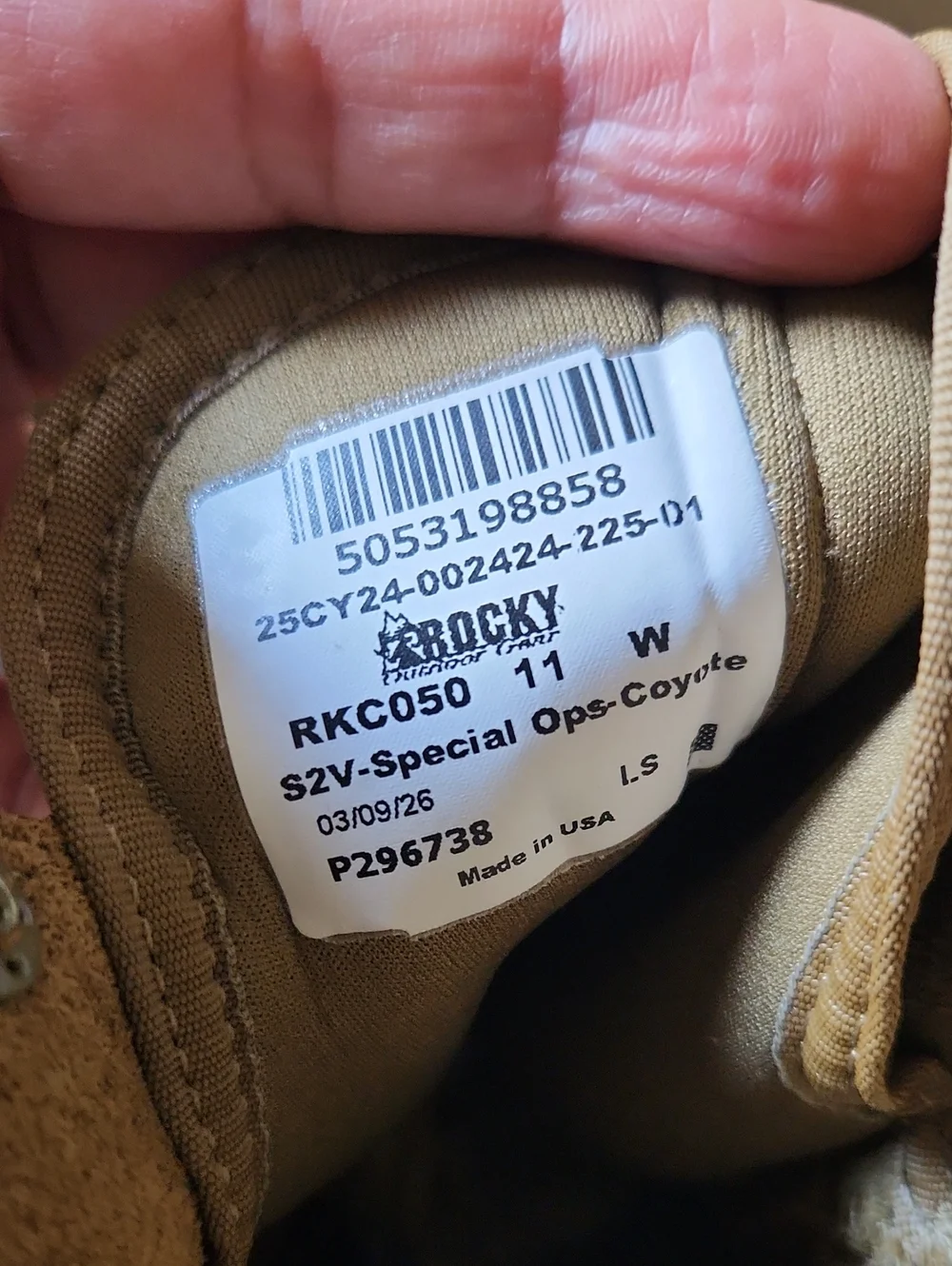 NWT Rocky S2V Tactical Military  Lace-Up Combat Boot - Coyote Brown Size 11W